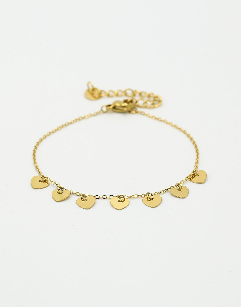 Armband hartjes goudkleurig