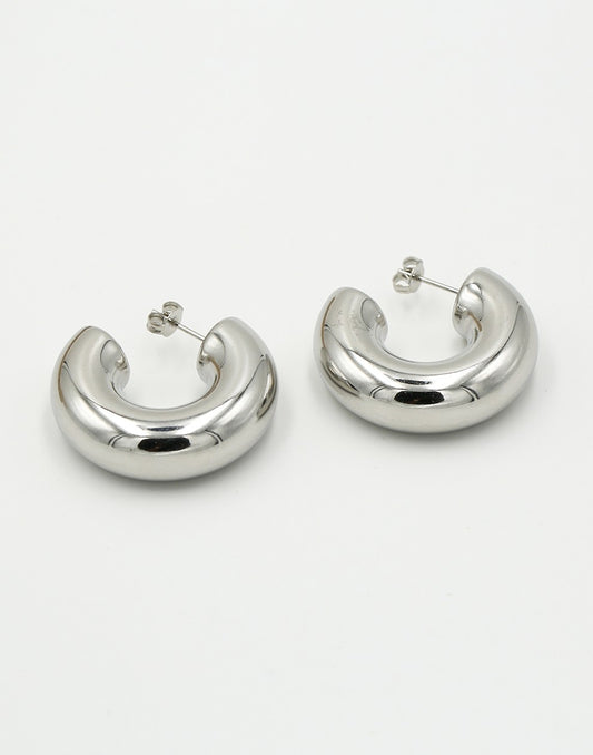 Chunky hoops zilverkleurig