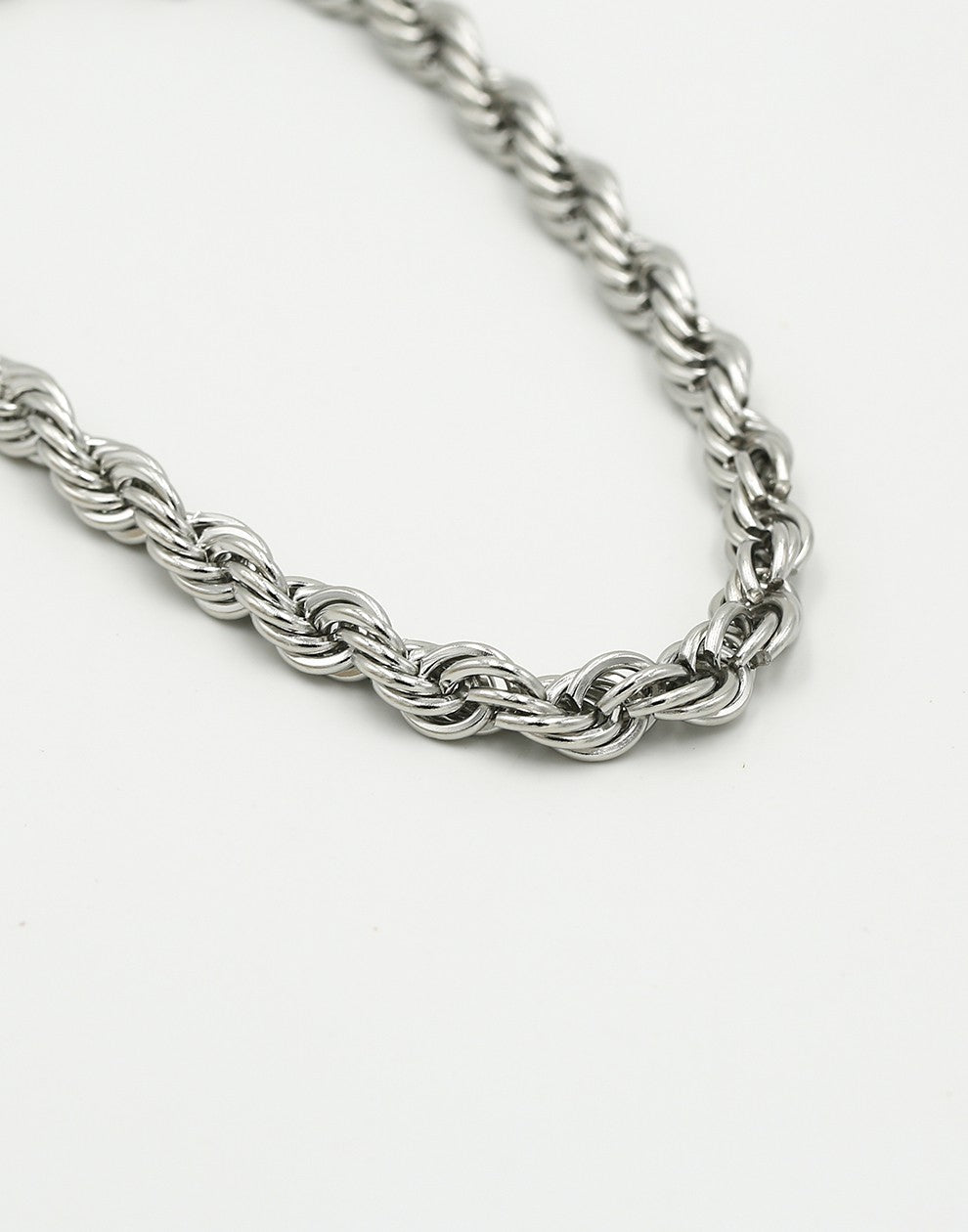 Gedraaide schakelketting chunky zilverkleurig