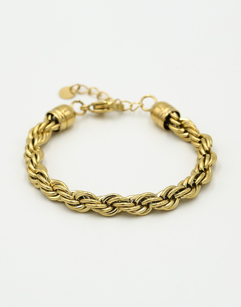 Twisted chunky gold-colored link bracelet