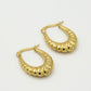 hoops ovaal chunky met patroon in goudkleurig