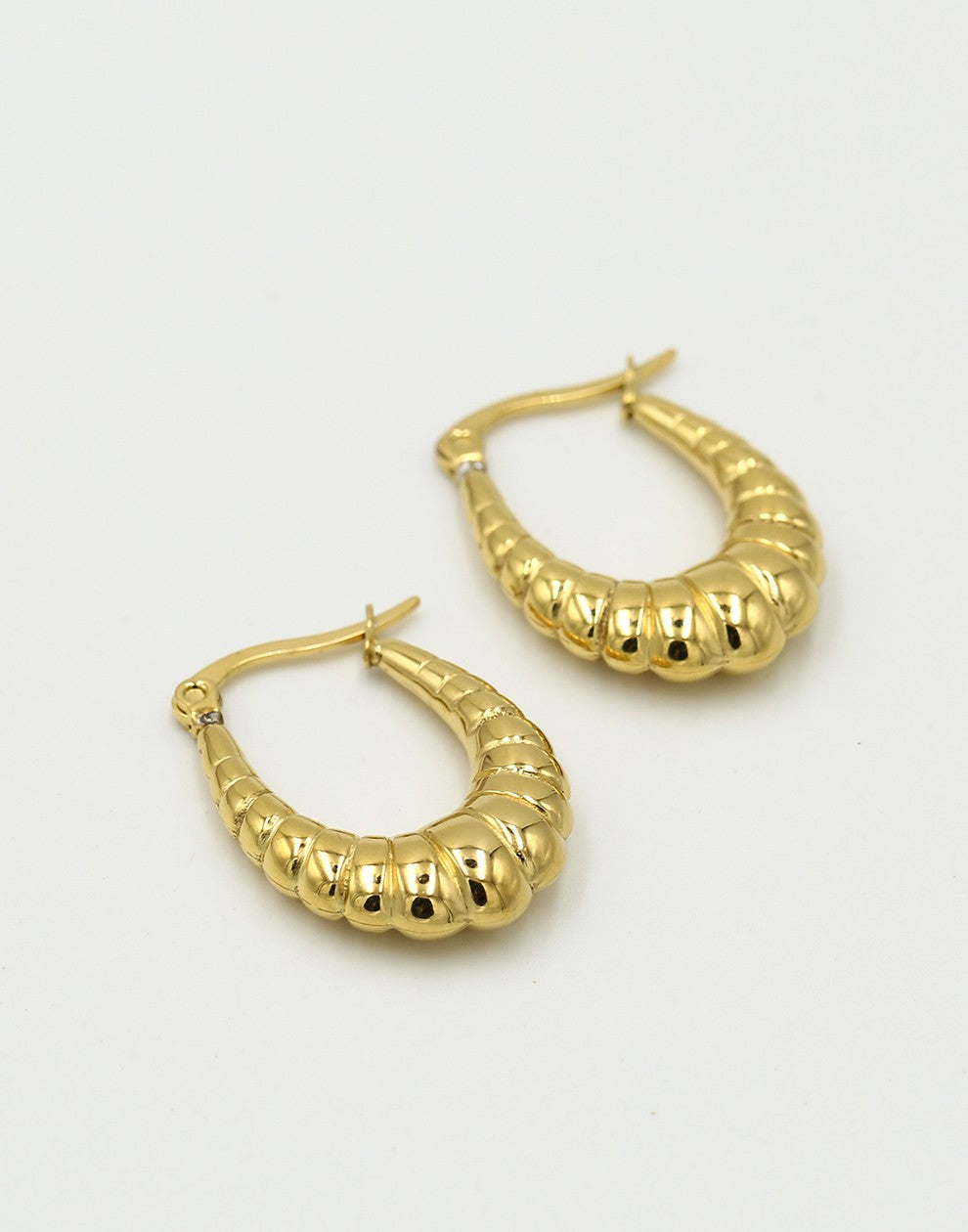 hoops ovaal chunky met patroon in goudkleurig