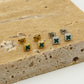Studs klavers groen goudkleurig