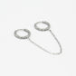 zilverkleurigen oorringen dubbel met chain