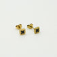 Studs klavers zwart goudkleurig