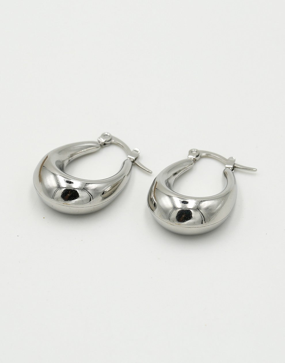 hoops ovaal chunky zilverkleurig