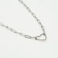 Schakelketting open hart zilverkleurig