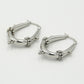 Bali hoops strass zilverkleurig