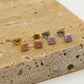 Studs klavers roze zilverkleurig