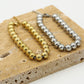 Armband bolletjes 8mm zilverkleurig