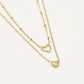 Dubbele ketting met hartjes goudkleurig