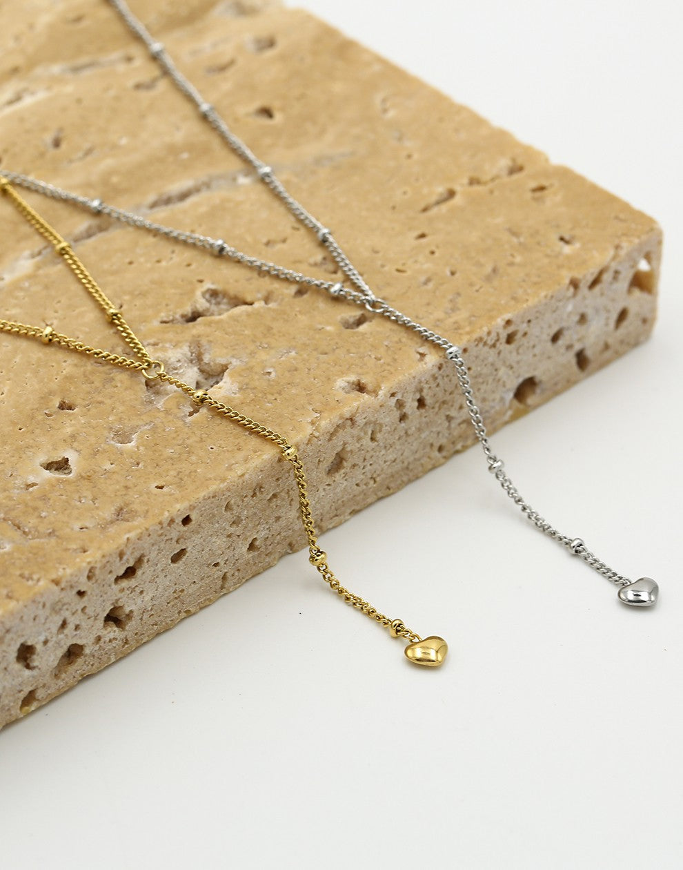 Ketting Y-vorm met hartje zilverkleurig