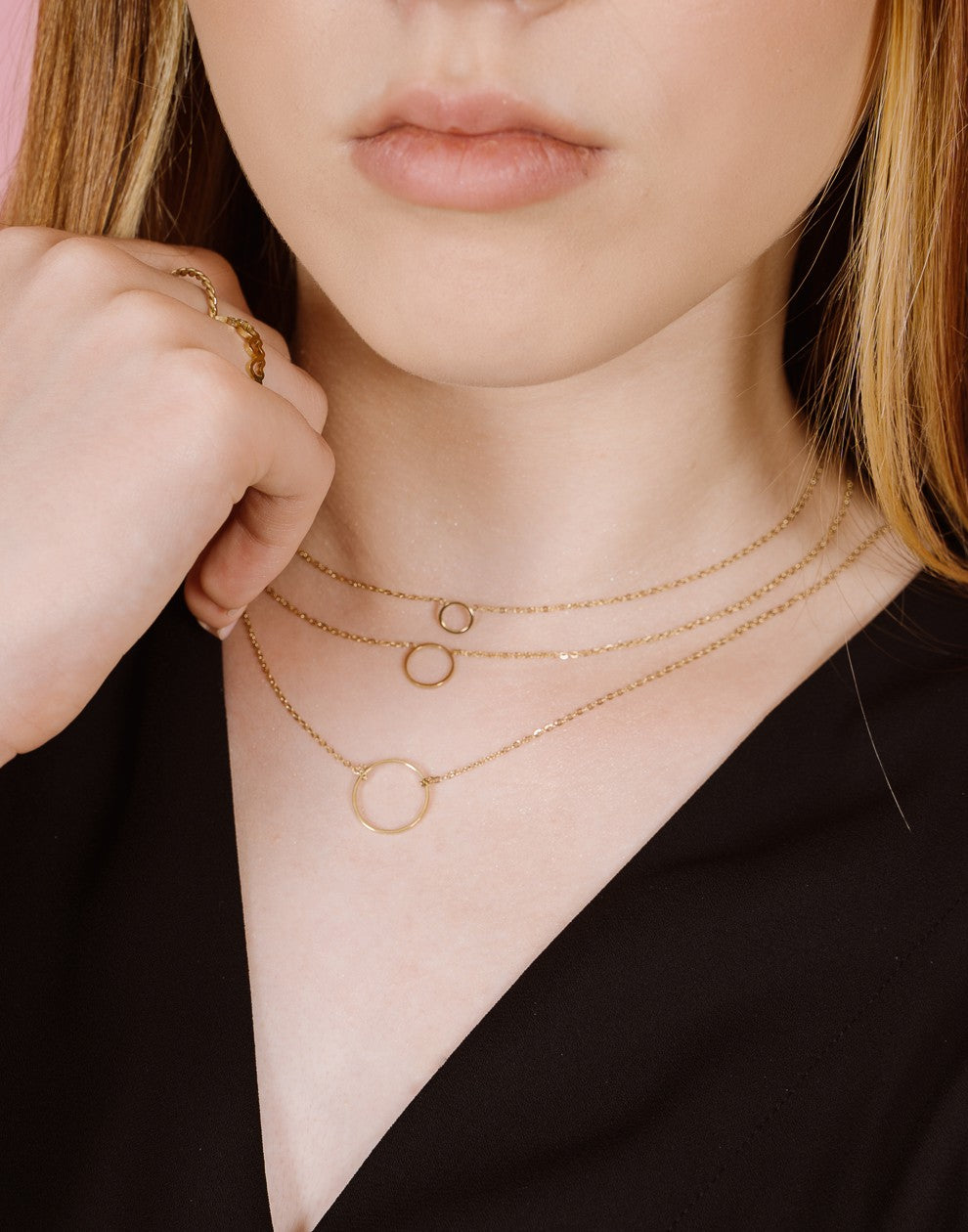 Ketting met open rondje 10mm goudkleurig