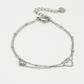 Dubbel armbandje met hartjes zilverkleurig