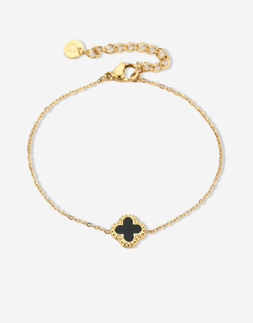 Armband klaver zwart