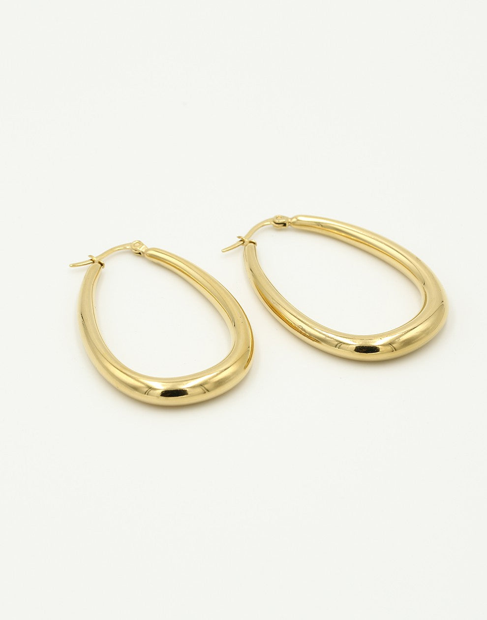 Oorringen hoops ovaal goudkleurig