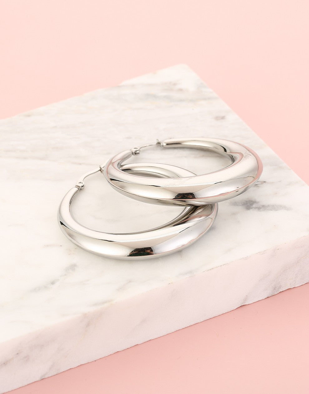 oorringen statement hoops zilverkleurig