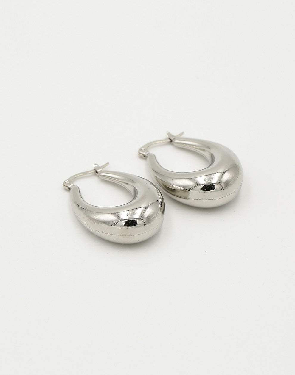Hoops ovaal chunky xl zilverkleurig
