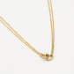 Fijne ketting dubbele hartjes goudkleurig