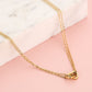 Fijne ketting dubbele hartjes goudkleurig