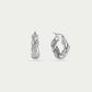 Oorringen gedraaide hoops strass zilverkleurig