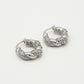 Oorringen gedraaide hoops strass zilverkleurig