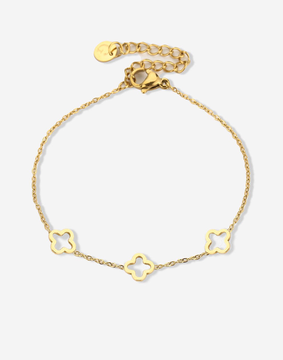 armband 3 open klavers goudkleurig