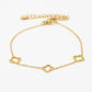 armband 3 open klavers goudkleurig