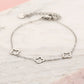 armband 3 open klavers zilverkleurig