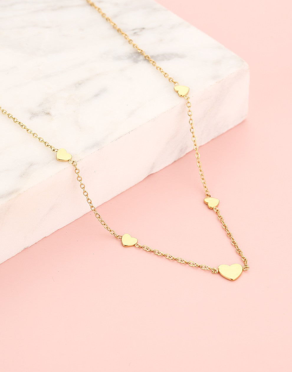 ketting hartjes goudkleurig