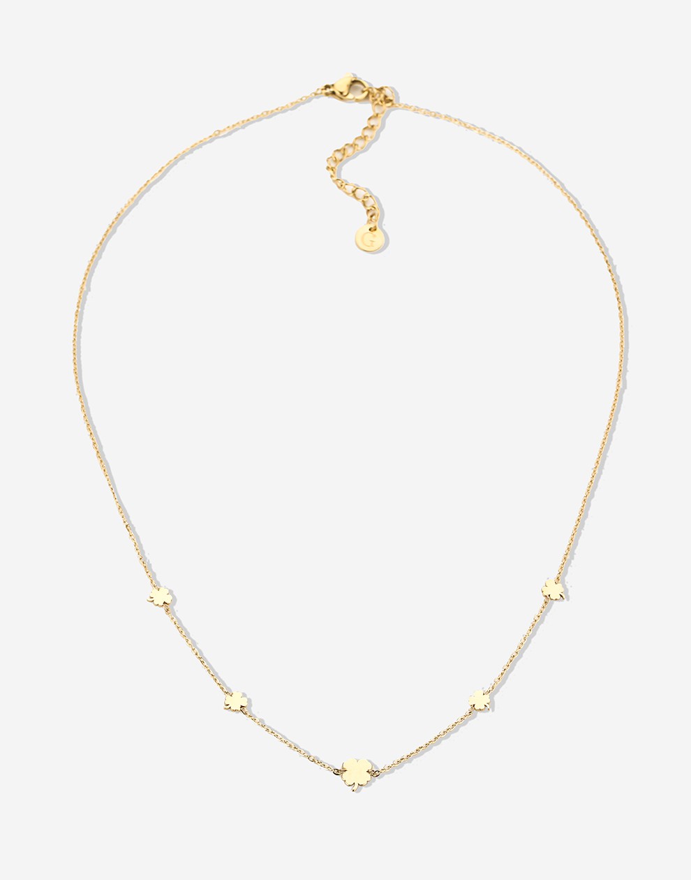 ketting klavertjes goudkleurig