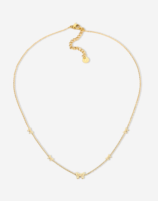 Ketting vlinders goudkleurig