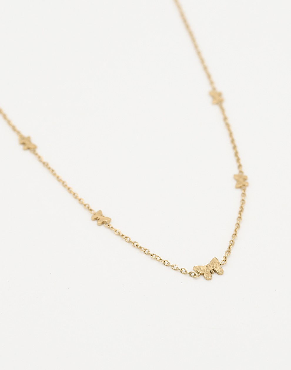 Ketting vlinders goudkleurig