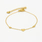 Armband 3 hartjes goudkleurig
