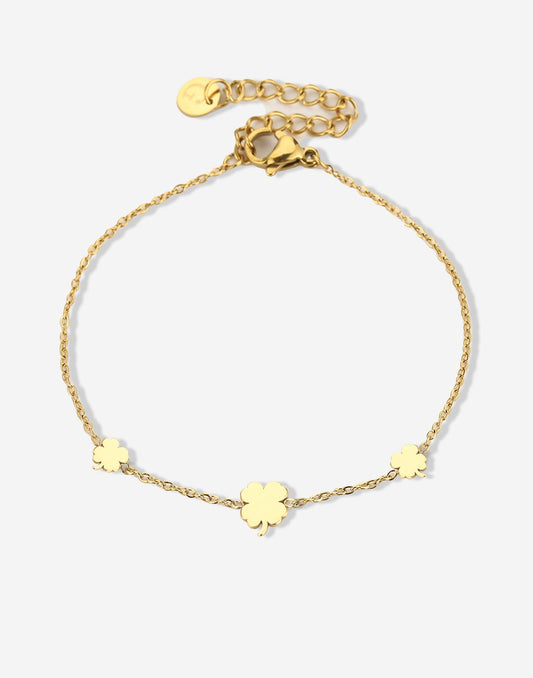 Armband klavers goudkleurig