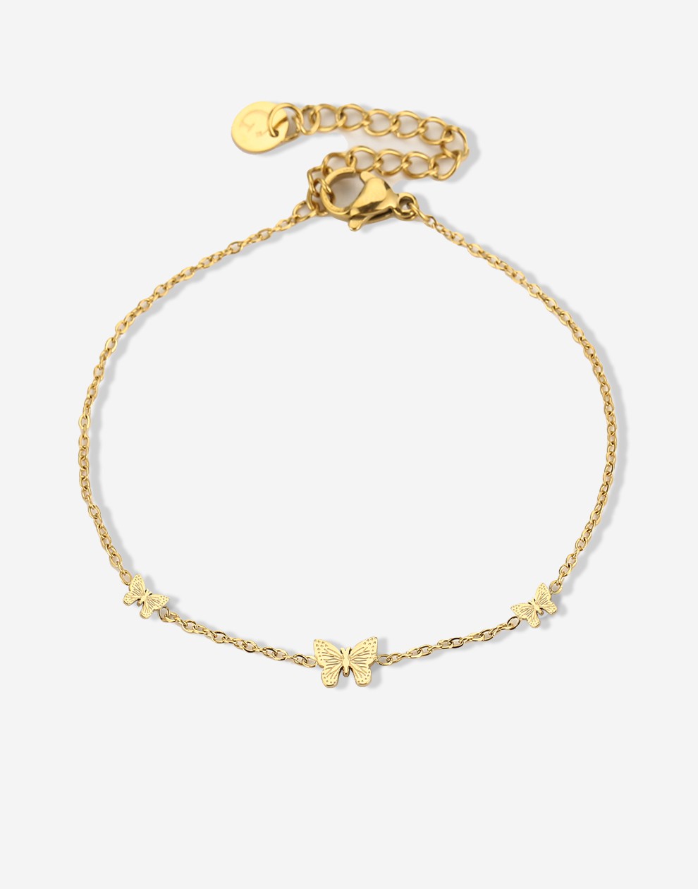 Armband vlinders goudkleurig