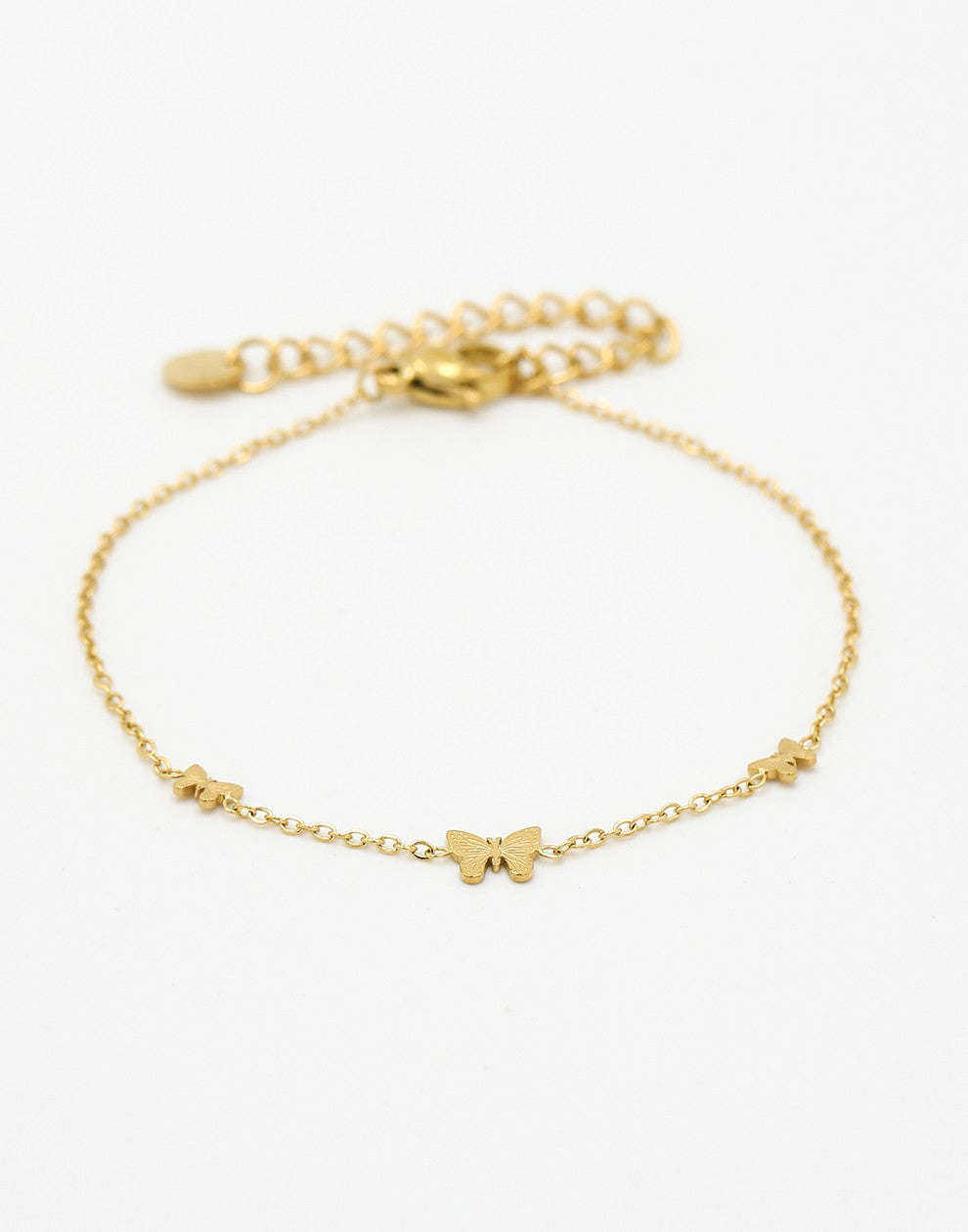 Armband vlinders goudkleurig
