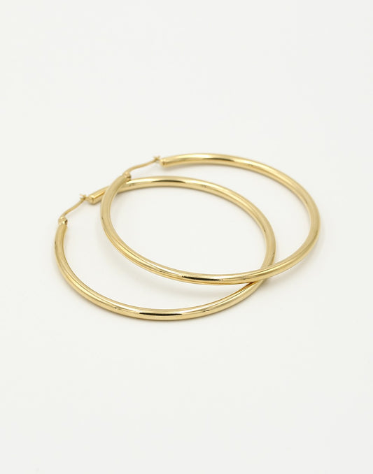 Oorringen hoops goudkleurig 55mm
