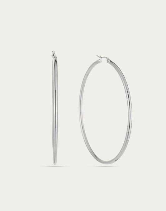 Oorringen hoops zilverkleurig 55mm