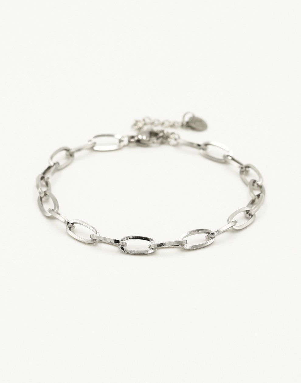 Armband zilverkleurig schakel ovaal