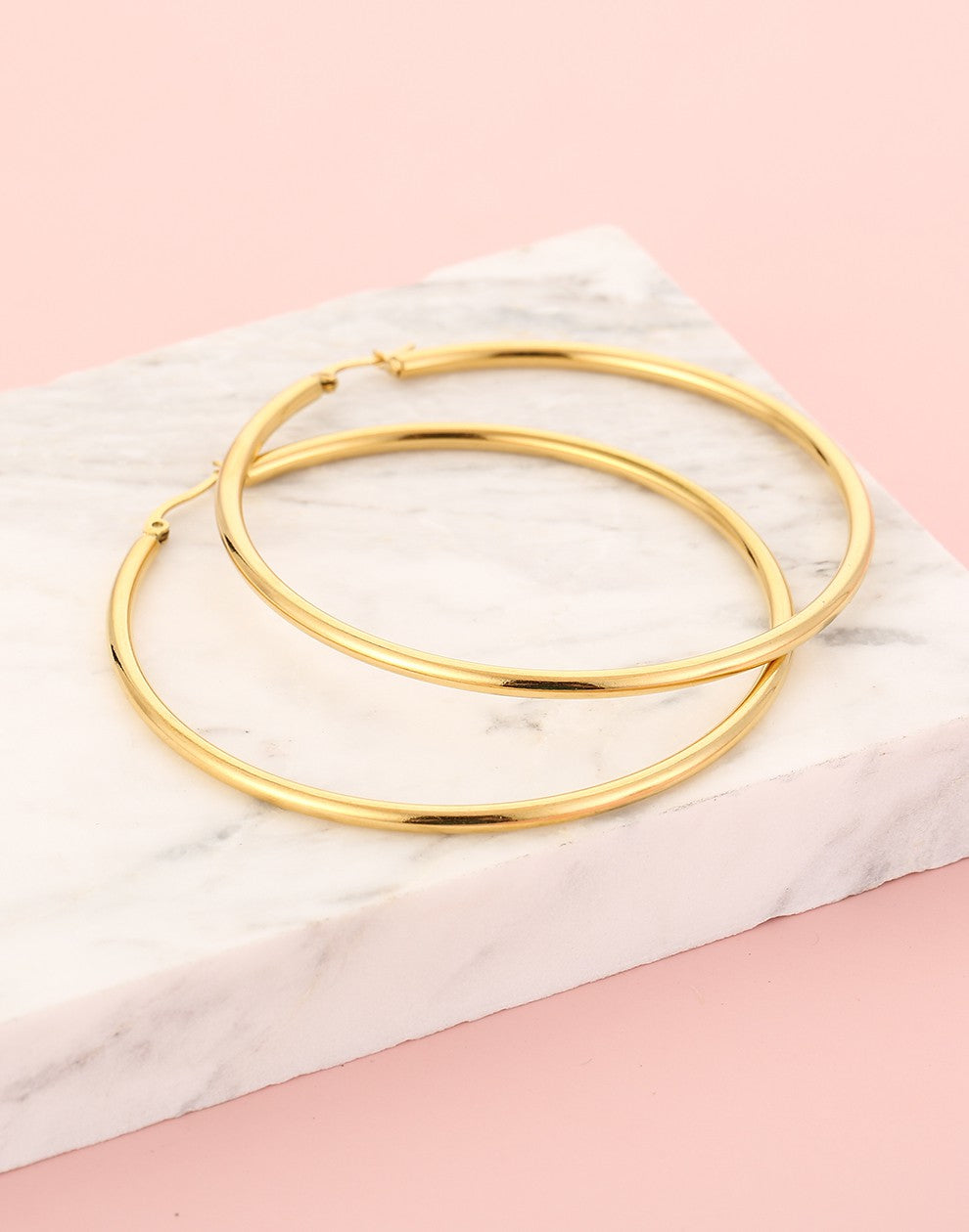 Oorringen hoops goudkleurig 65mm