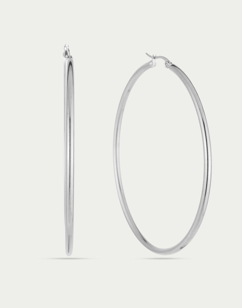 Oorringen hoops zilverkleurig 65mm