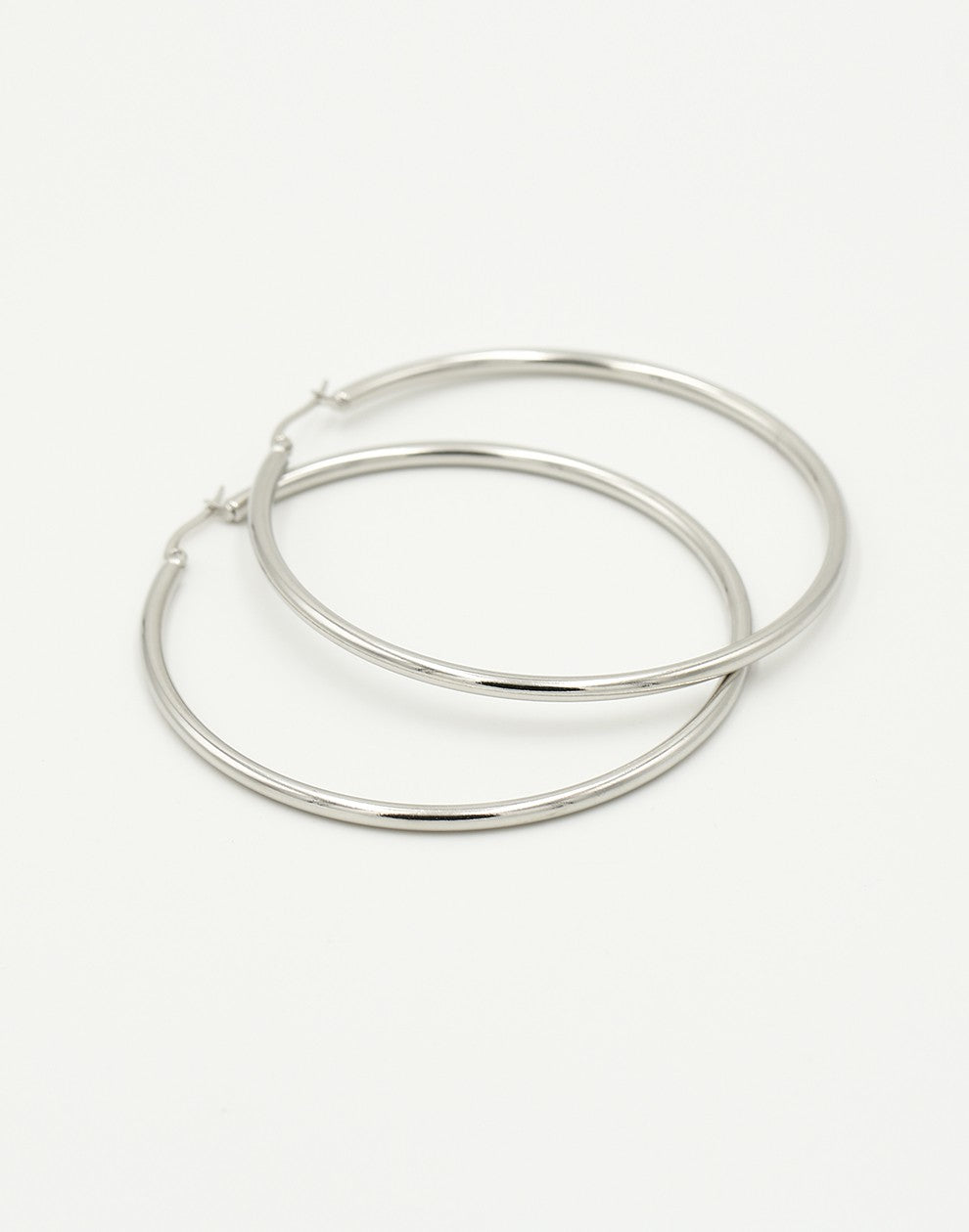 Oorringen hoops zilverkleurig 65mm