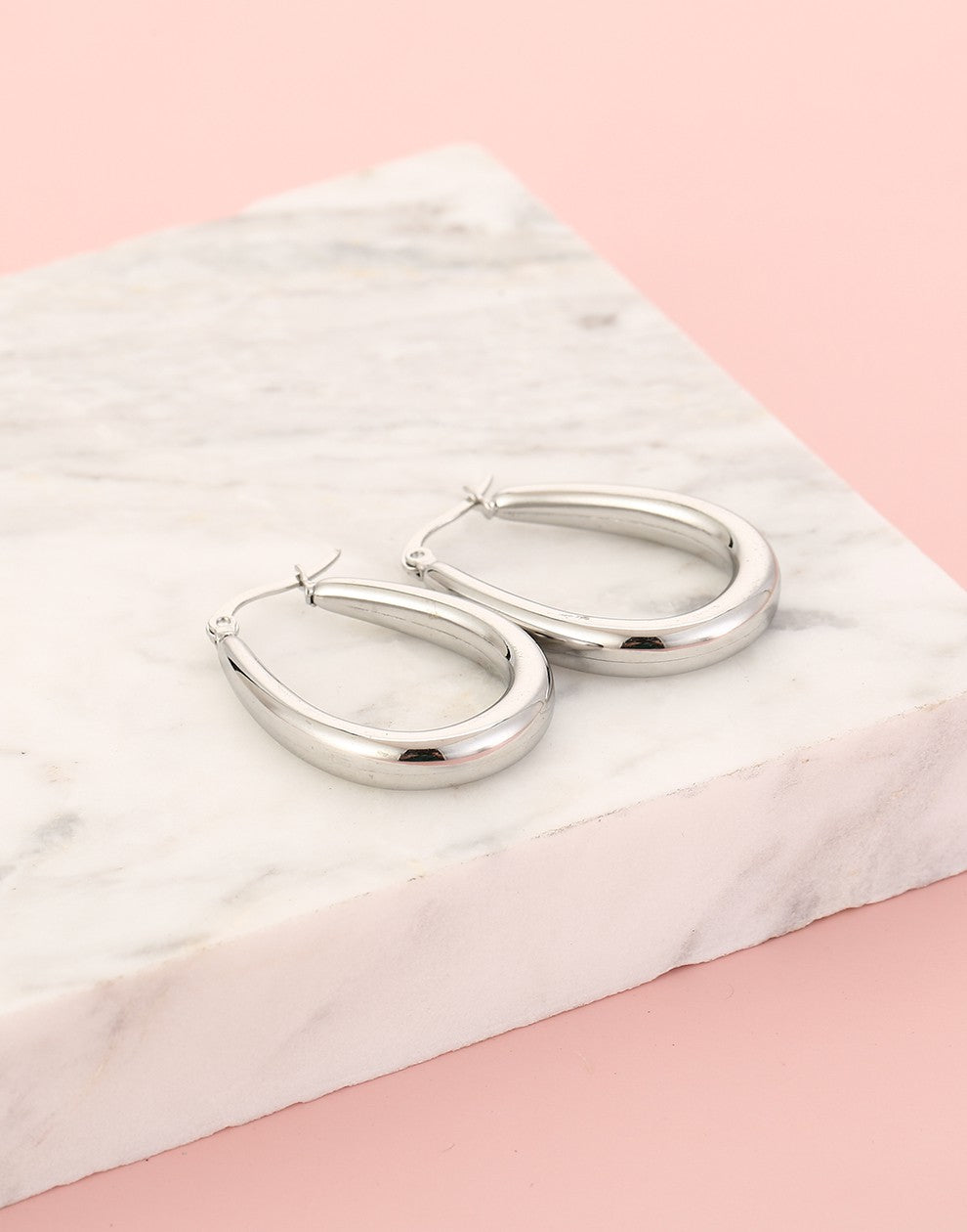 Ovale hoops zilverkleurig