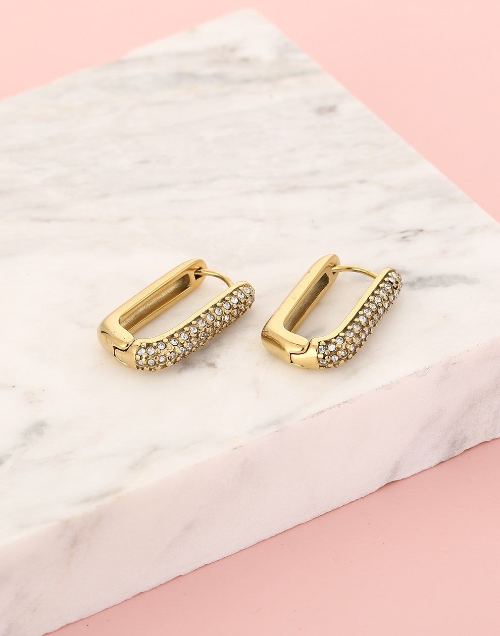 hoops ovaal steentjes goudkleurig