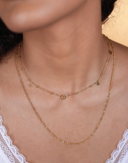 Fijn gedraaide schakelketting 45cm lang goudkleurig