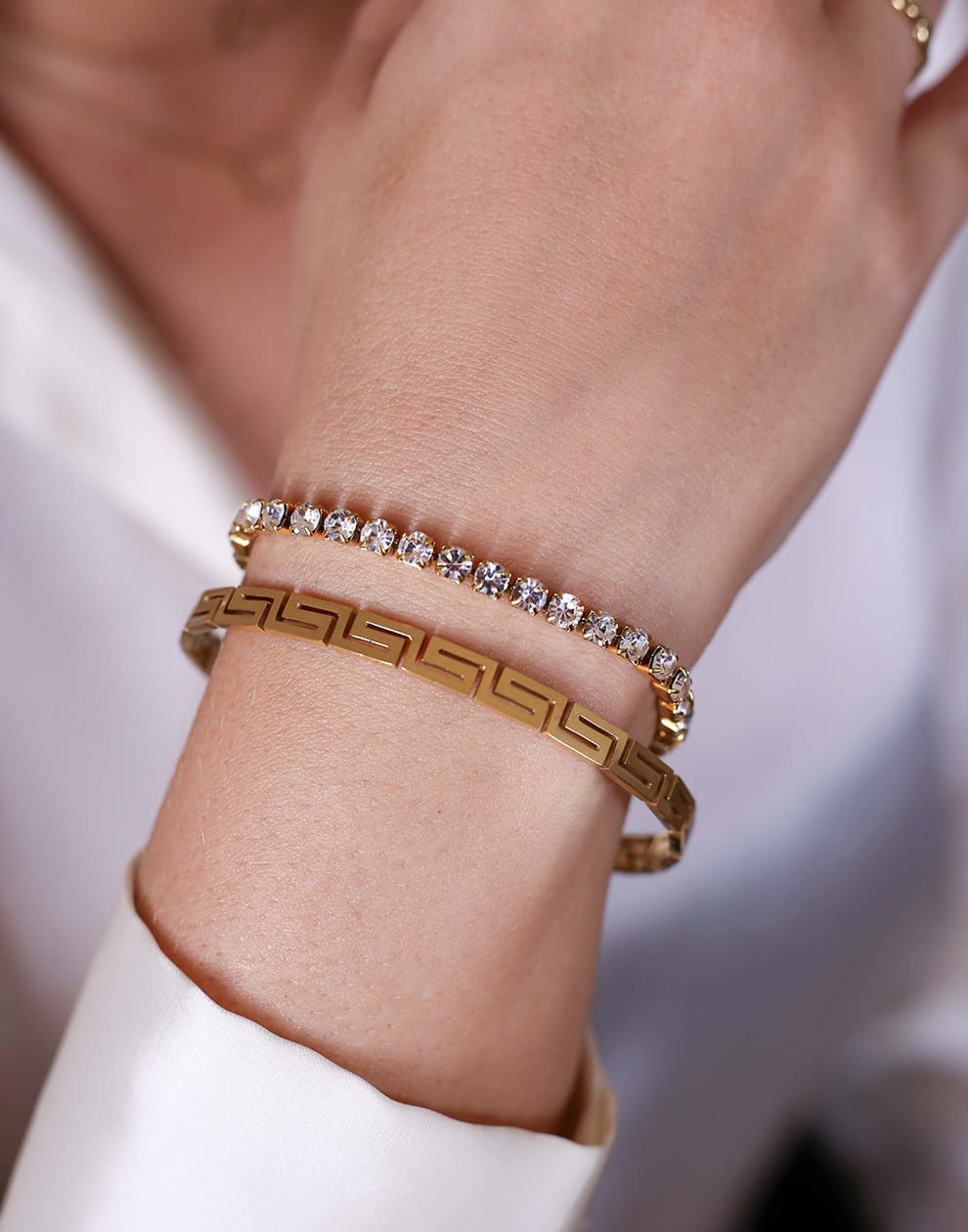 Bangle Z patroon goudkleurig