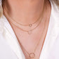 Lange ketting met open rondje 15mm goudkleurig