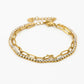 Armband tennis met paperclip schakel goudkleurig