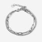 Armband tennis met paperclip schakel zilverkleurig